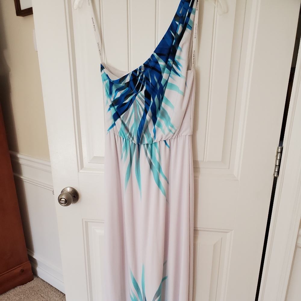Bisou Bisou One Shoulder Strap Blue n White Maxi Dress Size 4